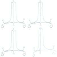 Hetoco(4 Piezas Hierro Pantalla Soporte Blanco Hierro Caballete para Fotos- Platos Decorativos-Bowl-Placas- Tablets-4…